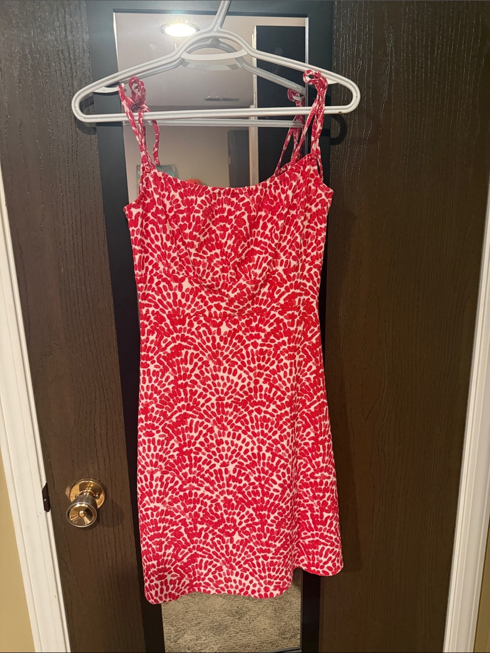 Pink & White Patterned Spaghetti Strap Sundress